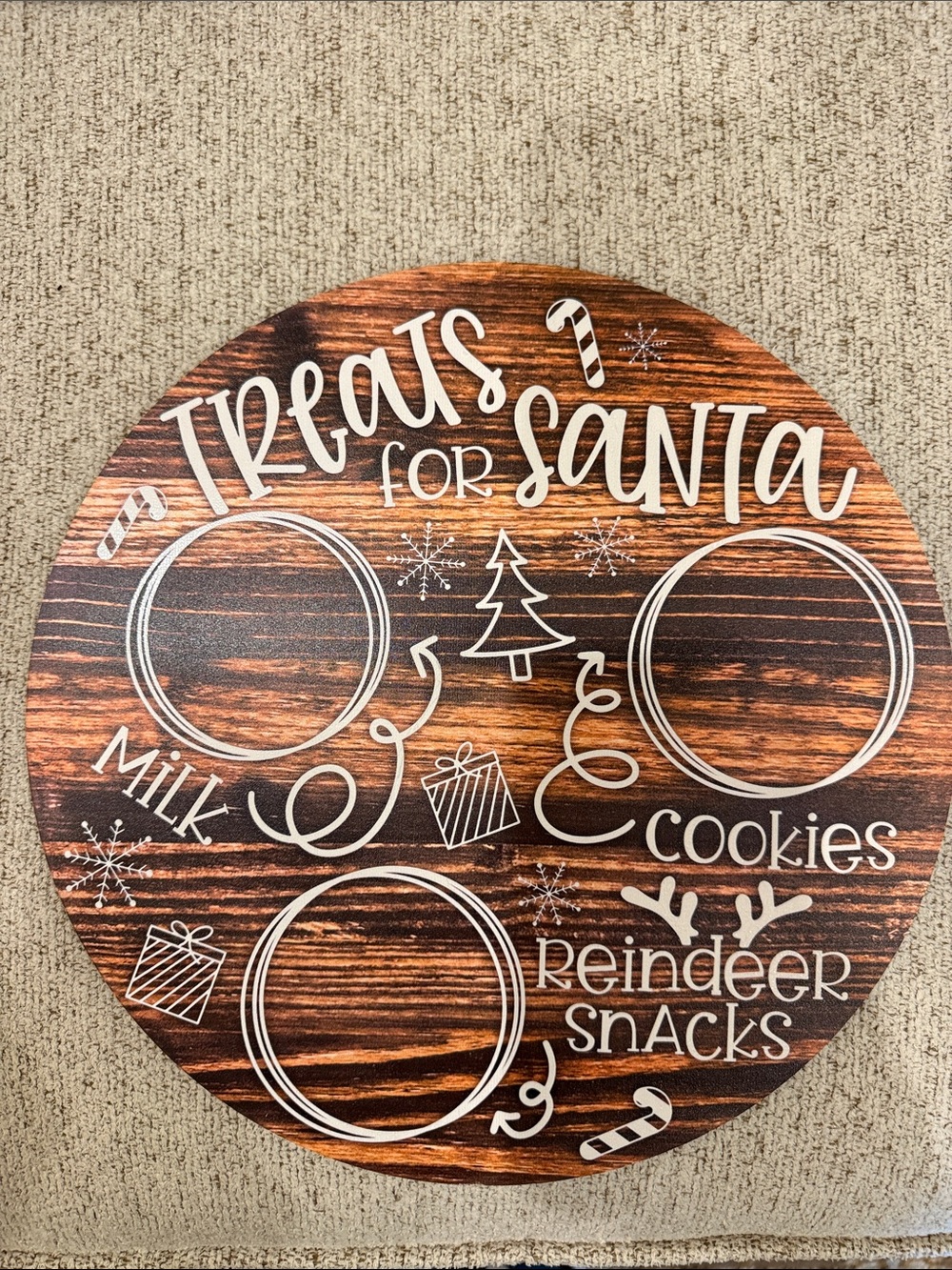 Santa Treats Wooden Serving Tray - New!